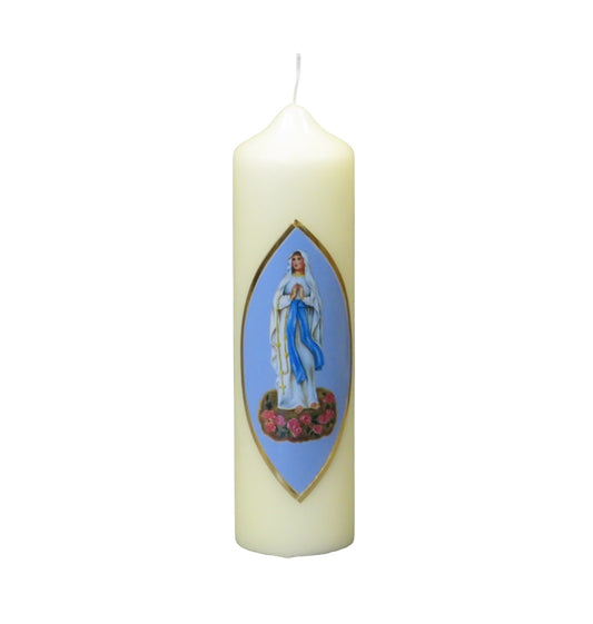 Devotional Candle Virgin Mary 8.5 x2 1/4 inches