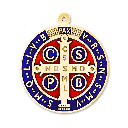 Sain Benedict Medallion Golden Colored 3.8 Inches