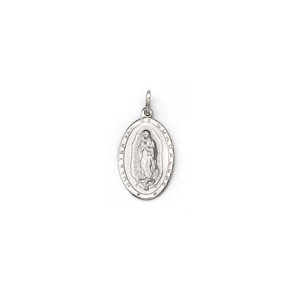 Medal Our Lady of Guadalupe in Rhodium/Silver 925 oval 1 inch