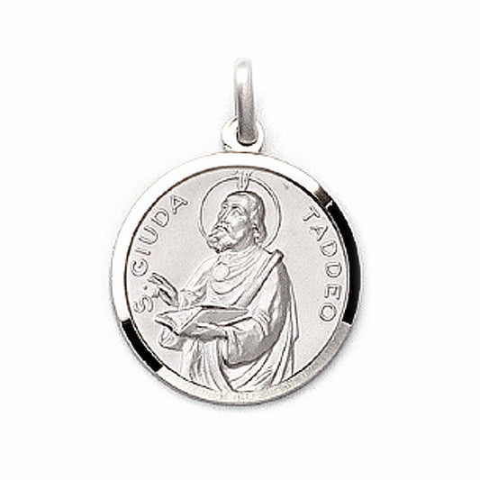 Medaglia San Giuda Argento 925/Rodio. Catena Argento 925 23,5 pollici