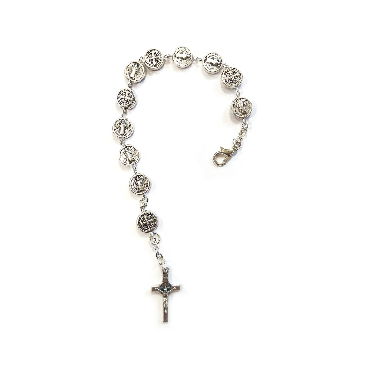 Bracciale rosario San Benedetto in metallo 