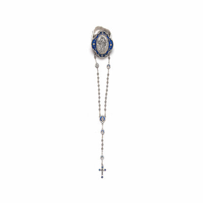 Metal Rosary Holder with Image Mary Help of Christians of and Metal Rosary