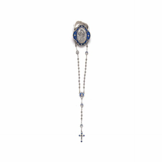 Metal Rosary Holder with Image Mary Help of Christians of and Metal Rosary