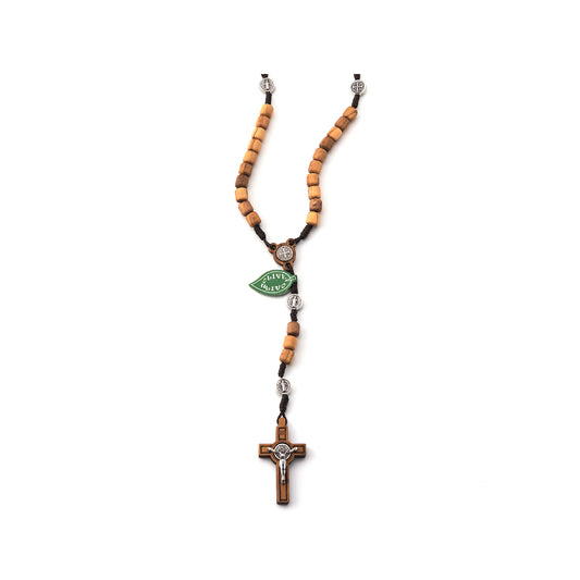 Sain Benedict Rosary Necklace Olive wood