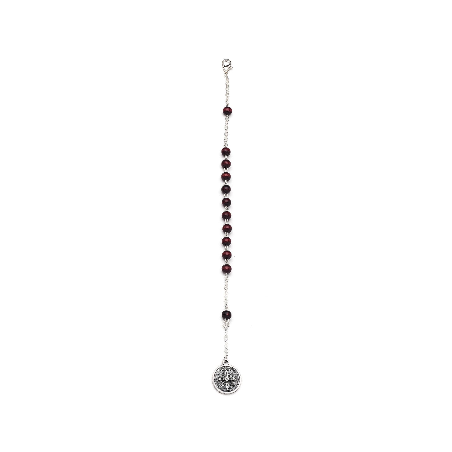 Pulsera San Benito Cuentas de madera marrón