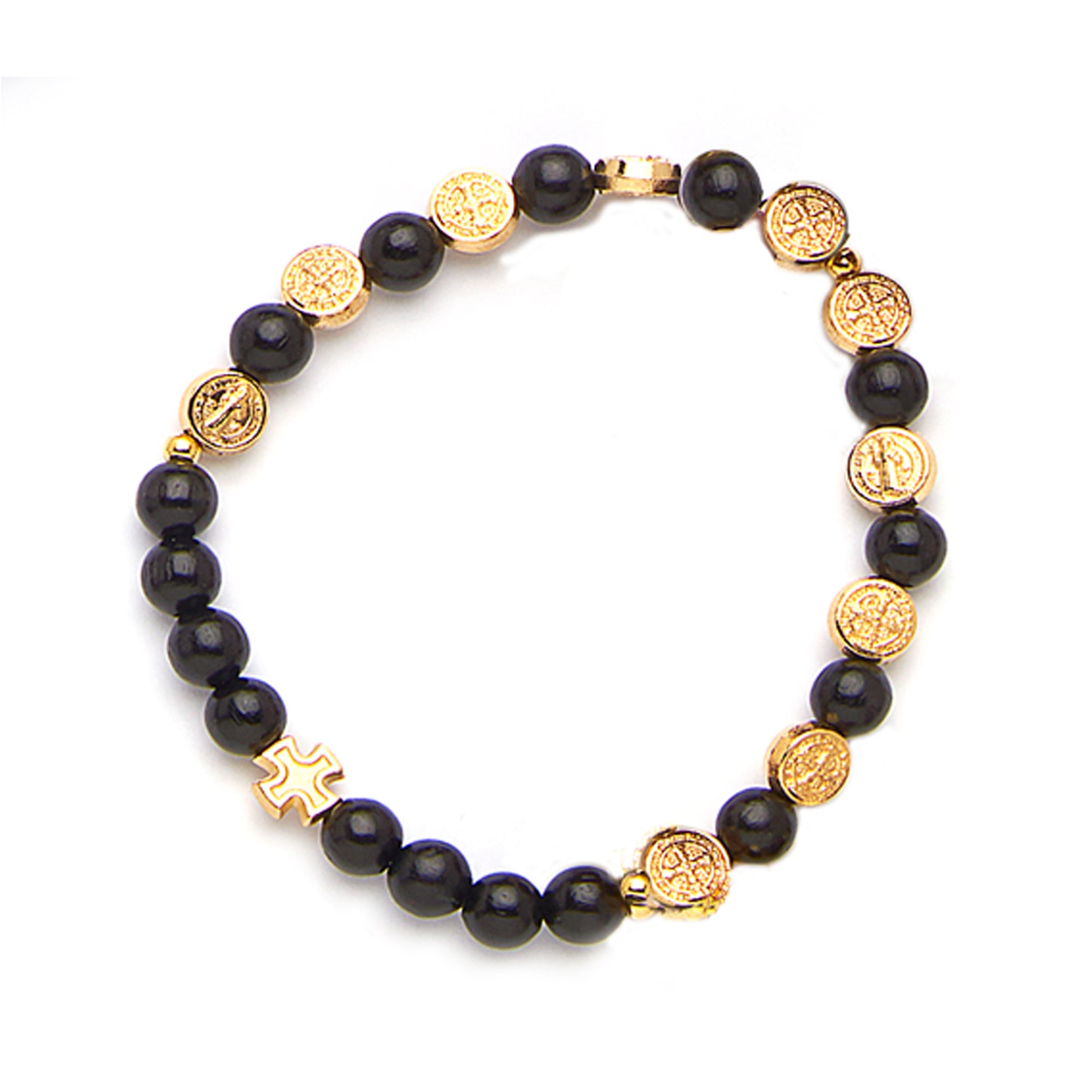 Bracciale San Benedetto Perline Nere 
