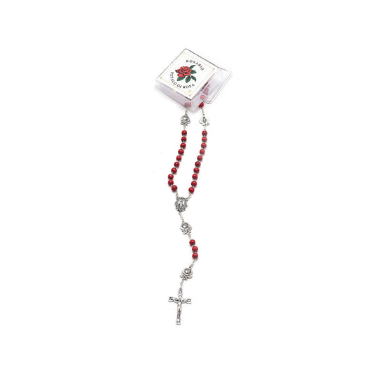 Rose Petal Rosary with Rose Medals and Miraculous Medal