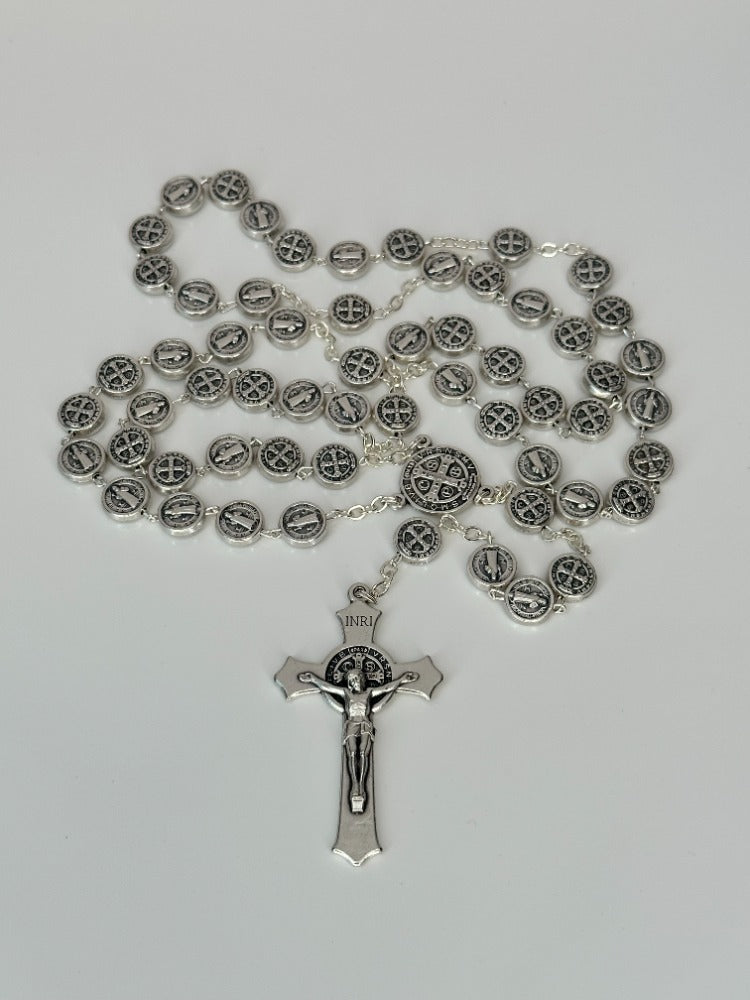 Saint Benedict Metal Rosary
