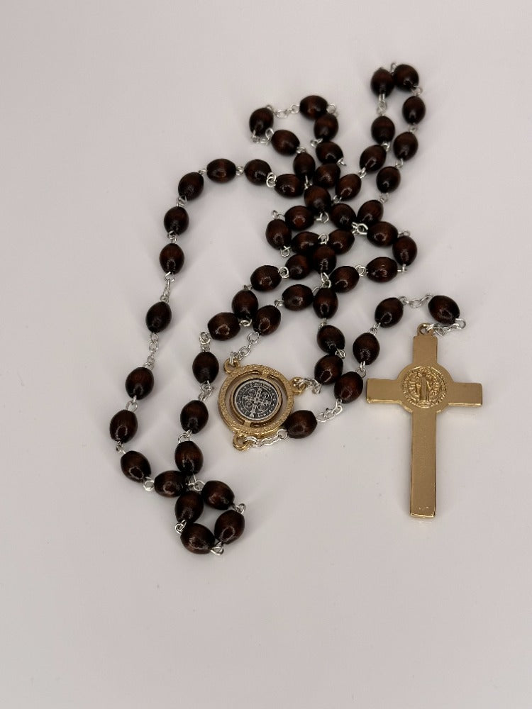Saint Benedict Rosario Brown/Gold