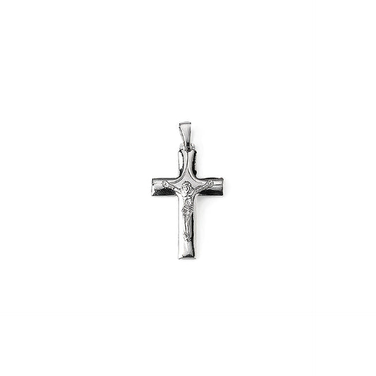 Crocifisso in argento 925/rodio con catena diametro 14 pollici
