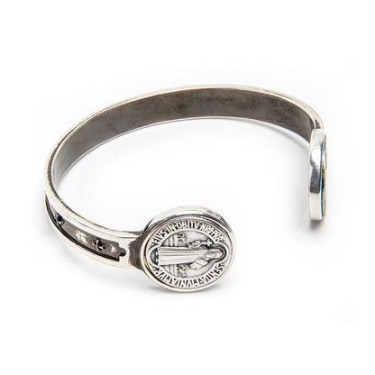 St Benedict Modern Silver Brass bracelet