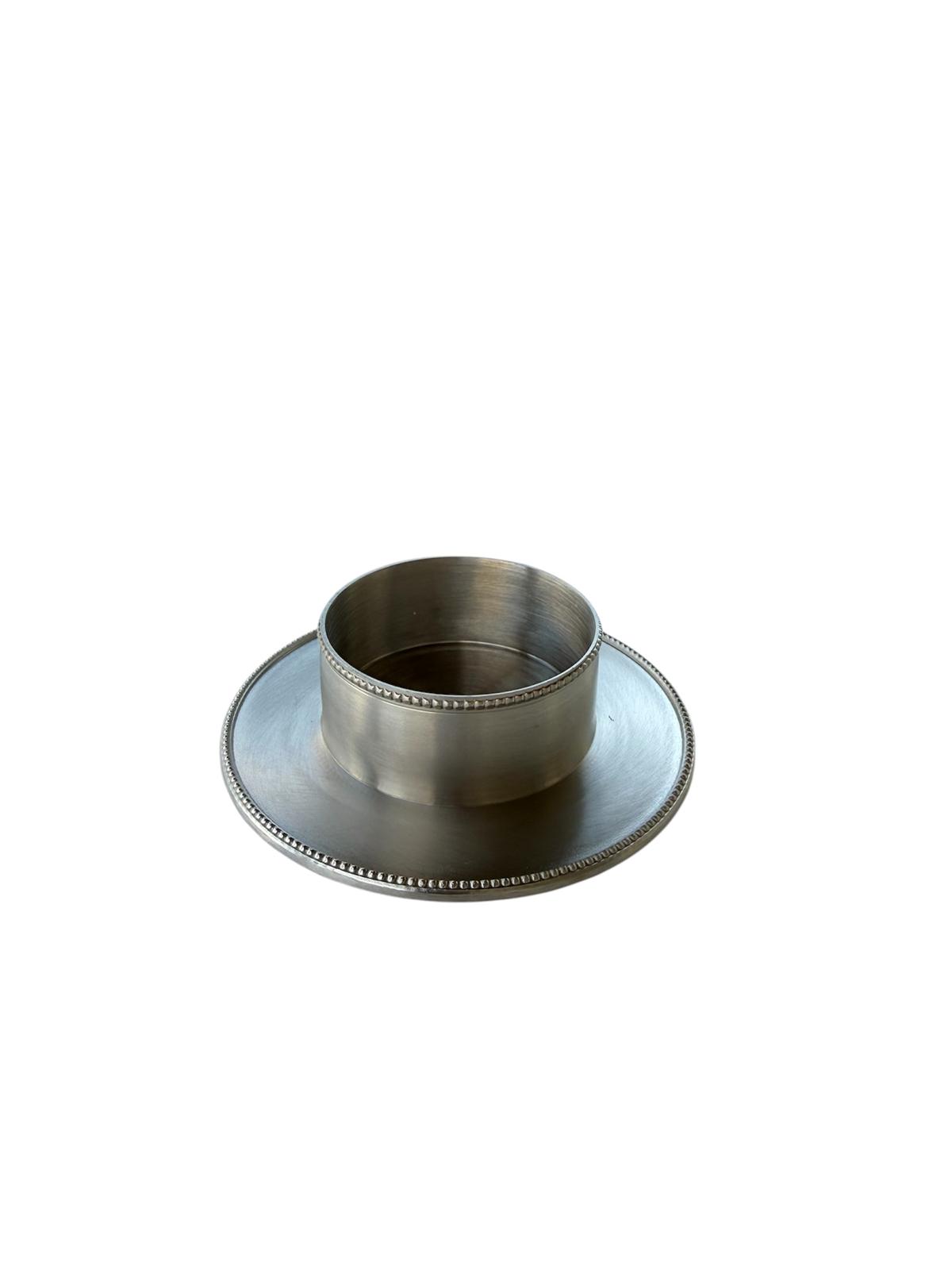 Portavelas de metal plateado – Hecho a mano en Alemania