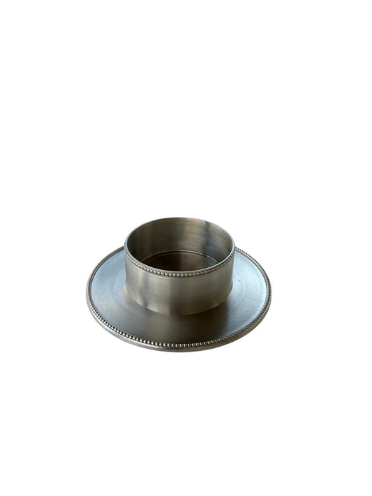 Portavelas de metal plateado – Hecho a mano en Alemania