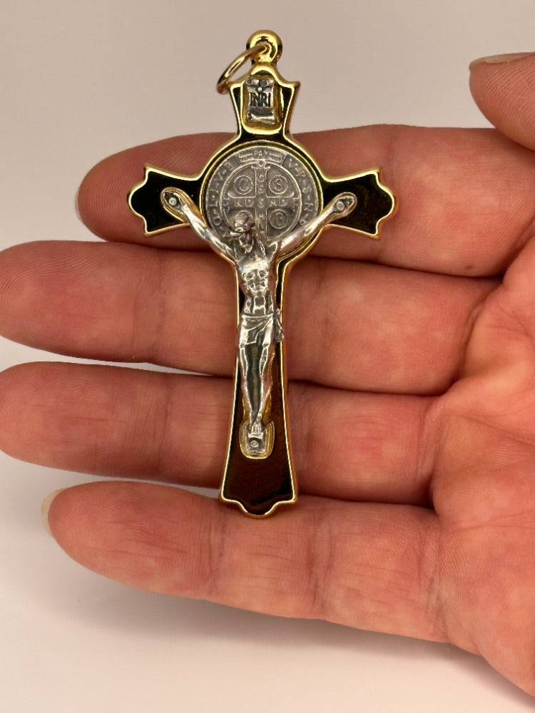 Saint Benedict Cross Golden Metal – San Benedetto Collections LLC.