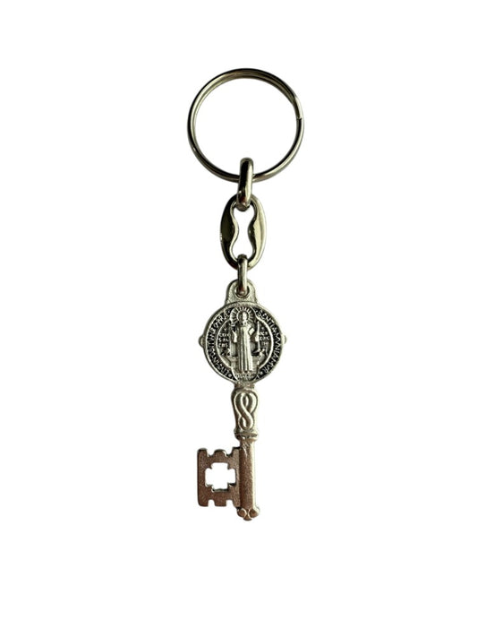 KEYCHAIN WITH THE KEY OF SAINT BENEDICT IN METAL 2: INCHES