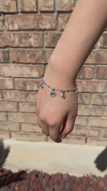 Pulsera en plata Rodiada 925 con Medallas/ Strass