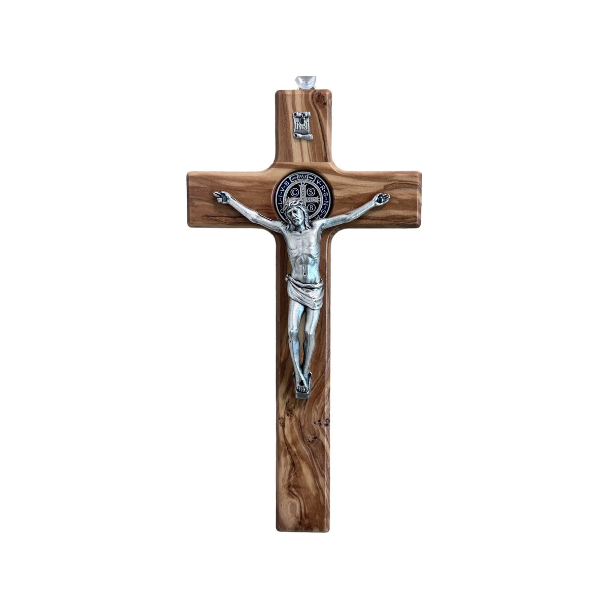 Saint Benedict brown olive wood crucifix