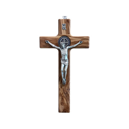 Saint Benedict brown olive wood crucifix