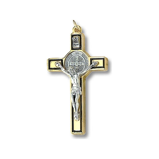 Saint Benedict gold and black Italian crucifix