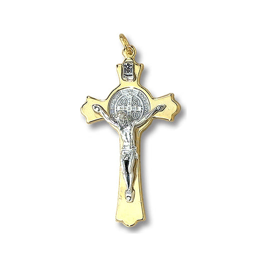Saint Benedict gold-tone metal cross