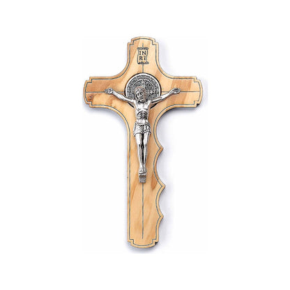 Saint Benedict handheld wooden prayer crucifix
