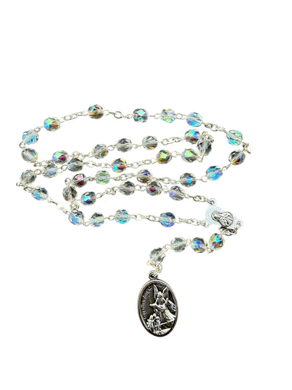 Rosario devocional de San Miguel Arcángel con estuche metálico