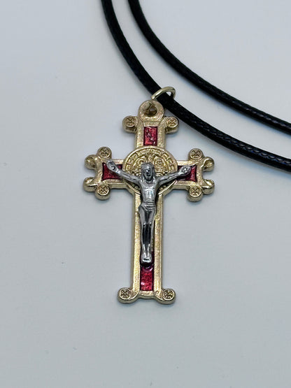 St Benedict Crucifix Black /Red